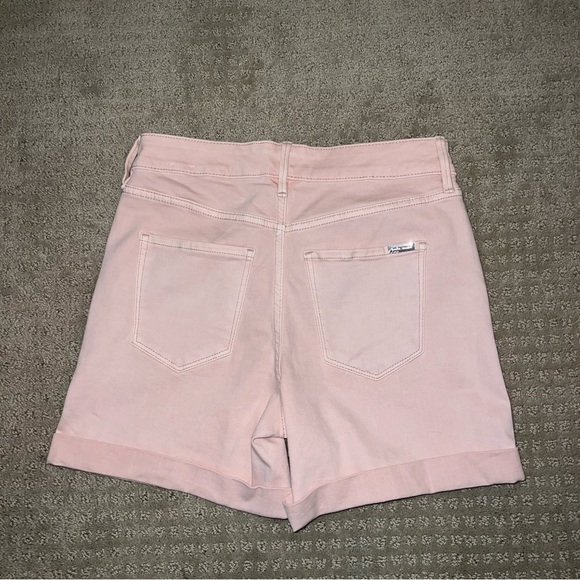 White House Black Market WHBM High Rise Tinted Rolled Hem 5inch Shorts Pink 0 - Picture 6 of 7